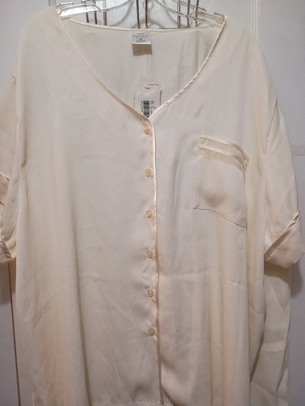 Cabernet Plus Size 2-pc Pajamas Set  Cream NWT